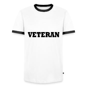 VETERAN - Männer Kontrast-T-Shirt - Weiß/Schwarz - Vorne - AI Model Female 172 light (172cm) & AI Model Male 178 dark (178cm)