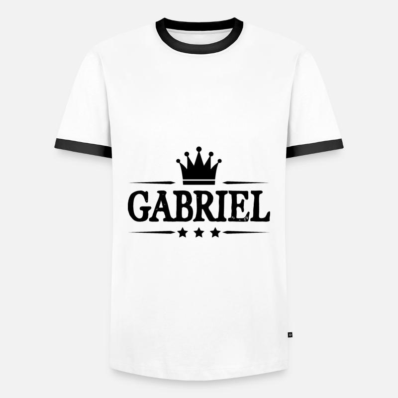 Gabriel - Männer Kontrast-T-Shirt - Weiß/Schwarz