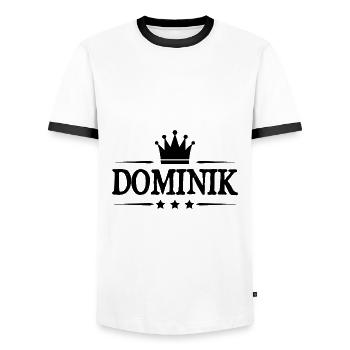 Dominik - Männer Kontrast-T-Shirt - Weiß/Schwarz - Vorne - AI Model Female 172 light (172cm) & AI Model Male 178 dark (178cm)