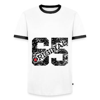 61ST BIRTHDAY 61 YEARS ORIGINAL 1965 - Men's Ringer Shirt - white/black - Front - AI Model Female 172 light (172cm) & AI Model Male 178 dark (178cm)
