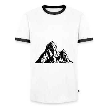 Symbol mountains nature - Men's Ringer Shirt - white/black - Front - AI Model Female 172 light (172cm) & AI Model Male 178 dark (178cm)