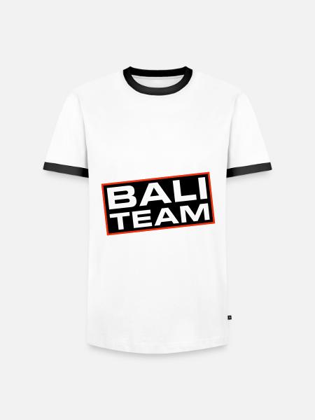 Bali Team - Männer Kontrast-T-Shirt - Weiß/Schwarz