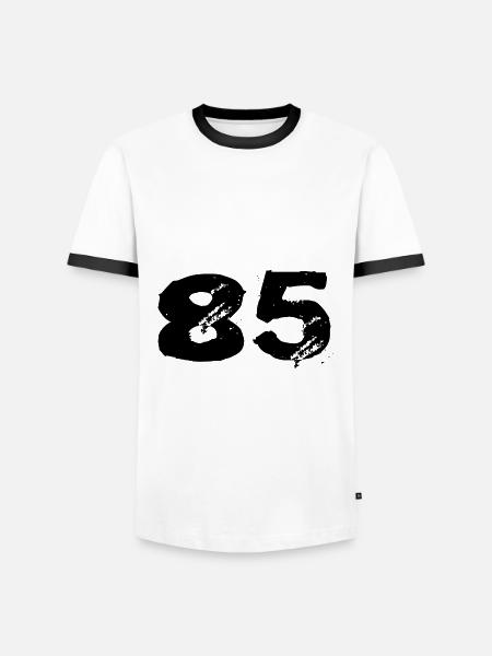 85 Maillot numéro - T-shirt contrasté Homme - blanc/noir