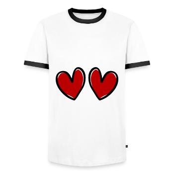 hearts love symbol - Men's Ringer Shirt - white/black - Front - AI Model Female 172 light (172cm) & AI Model Male 178 dark (178cm)