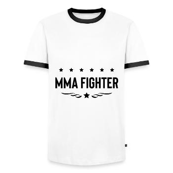MMA Fighter Mixed Martial Arts - Männer Kontrast-T-Shirt - Weiß/Schwarz - Vorne - AI Model Female 172 light (172cm) & AI Model Male 178 dark (178cm)