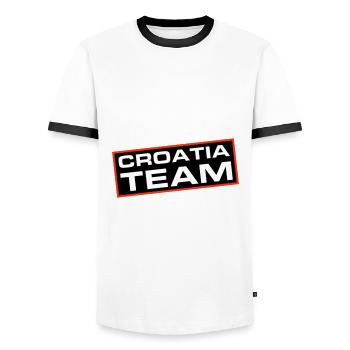 Croatia Team - Men's Ringer Shirt - white/black - Front - AI Model Female 172 light (172cm) & AI Model Male 178 dark (178cm)