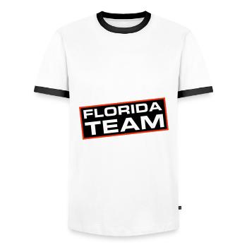 Équipe de Floride - T-shirt contrasté Homme - blanc/noir - Devant - AI Model Female 172 light (172cm) & AI Model Male 178 dark (178cm)