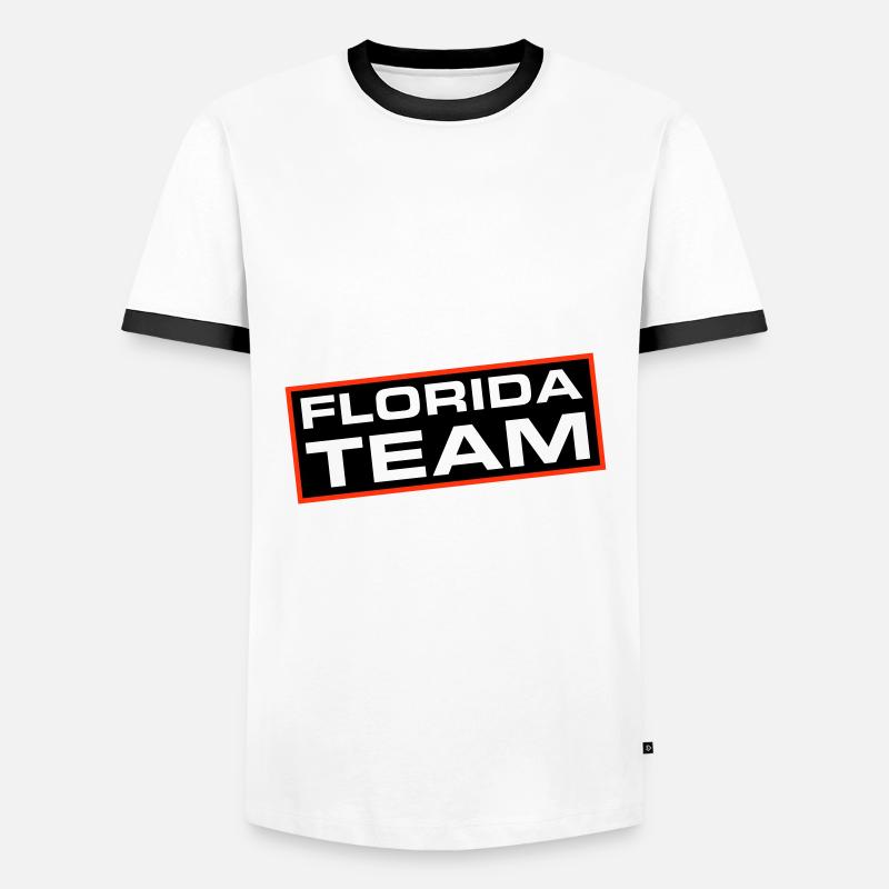 Florida Team - Männer Kontrast-T-Shirt - Weiß/Schwarz
