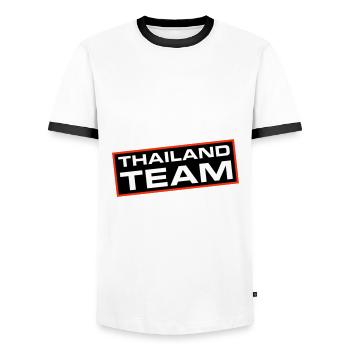 Équipe de Thaïlande - T-shirt contrasté Homme - blanc/noir - Devant - AI Model Female 172 light (172cm) & AI Model Male 178 dark (178cm)