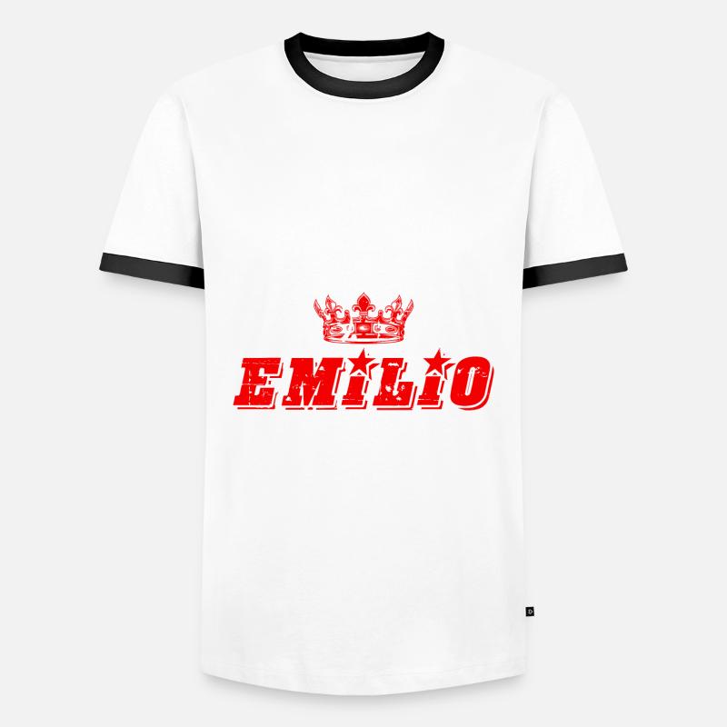 Emilio - Men's Ringer Shirt - white/black