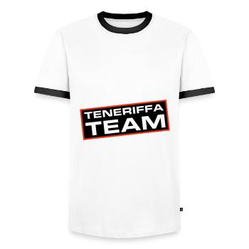 Tenerife Team - Men's Ringer Shirt - white/black - Front - AI Model Female 172 light (172cm) & AI Model Male 178 dark (178cm)