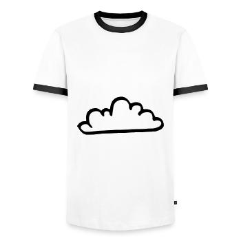 Cloud at the sky - vector - Men's Ringer Shirt - white/black - Front - AI Model Female 172 light (172cm) & AI Model Male 178 dark (178cm)
