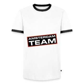 Amsterdam Team - Men's Ringer Shirt - white/black - Front - AI Model Female 172 light (172cm) & AI Model Male 178 dark (178cm)