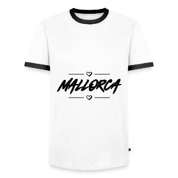 Majorca Heart - Men's Ringer Shirt - white/black - Front - AI Model Female 172 light (172cm) & AI Model Male 178 dark (178cm)