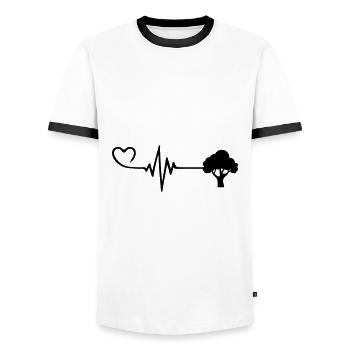 Tree Pulse Heart Love - Men's Ringer Shirt - white/black - Front - AI Model Female 172 light (172cm) & AI Model Male 178 dark (178cm)