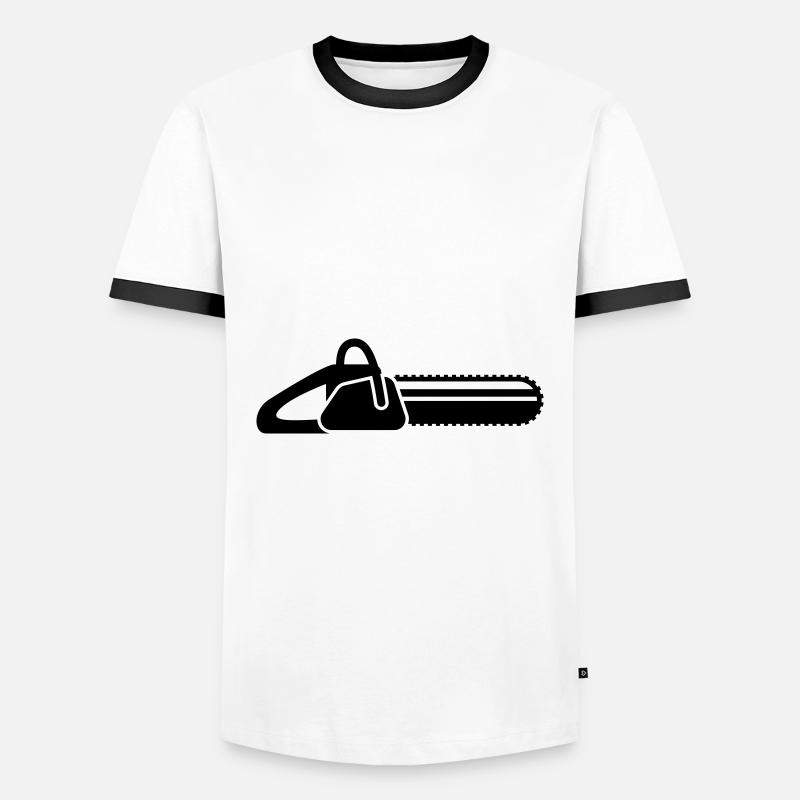 Chainsaw Icon Icon - Men's Ringer Shirt - white/black