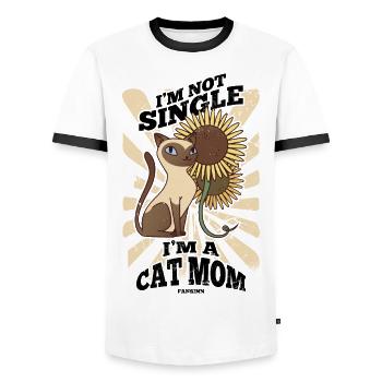 beste Katzenmama Katzendame Katzenbesitzer Geschen - Männer Kontrast-T-Shirt - Weiß/Schwarz - Vorne - AI Model Female 172 light (172cm) & AI Model Male 178 dark (178cm)