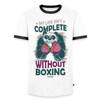 My Life Isn't Complete Without Boxing - Men's Ringer Shirt - white/black - Front - AI Model Female 172 light (172cm) & AI Model Male 178 dark (178cm)