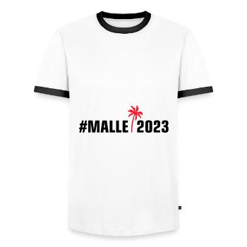 Malle 2023 Palier - T-shirt contrasté Homme - blanc/noir - Devant - AI Model Female 172 light (172cm) & AI Model Male 178 dark (178cm)