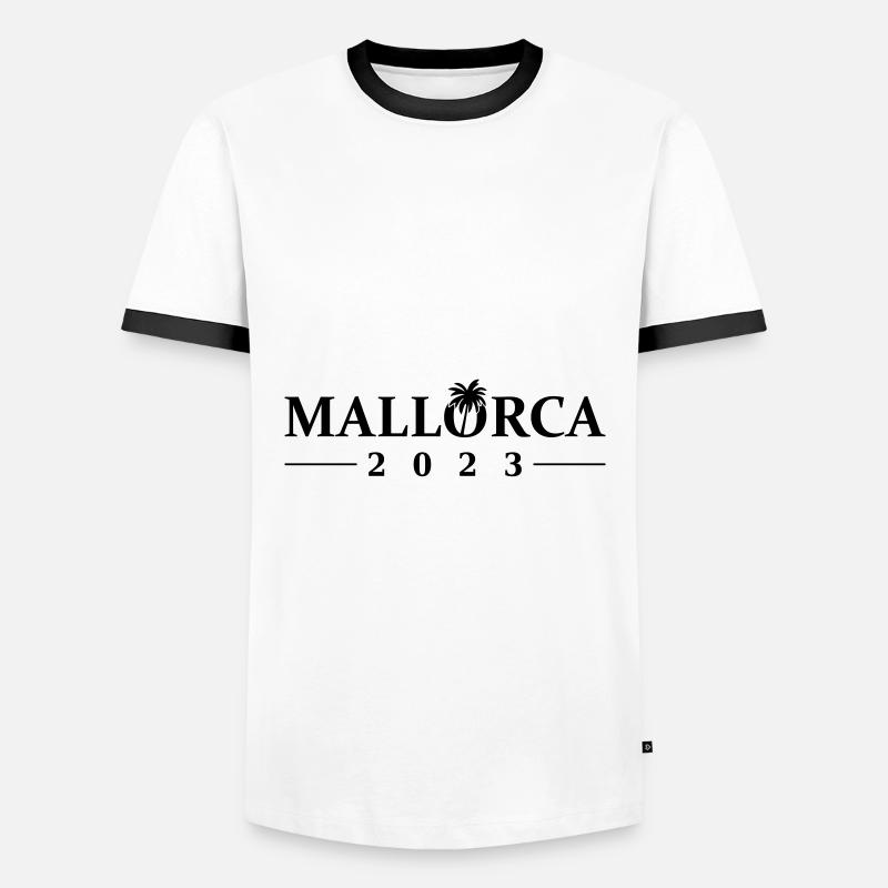 Mallorca 2023 - Männer Kontrast-T-Shirt - Weiß/Schwarz