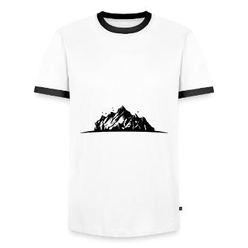 Mountains Silhouette Nature Symbol - Men's Ringer Shirt - white/black - Front - AI Model Female 172 light (172cm) & AI Model Male 178 dark (178cm)