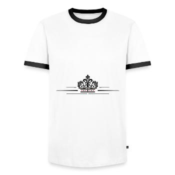 Icône de la couronne - T-shirt contrasté Homme - blanc/noir - Devant - AI Model Female 172 light (172cm) & AI Model Male 178 dark (178cm)