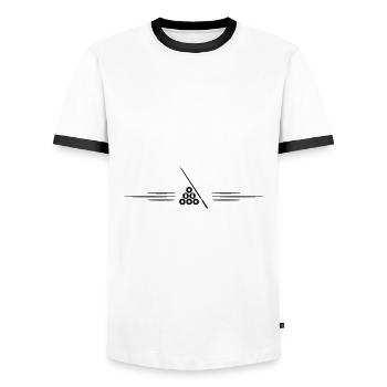 Billard Linie icon - Männer Kontrast-T-Shirt - Weiß/Schwarz - Vorne - AI Model Female 172 light (172cm) & AI Model Male 178 dark (178cm)