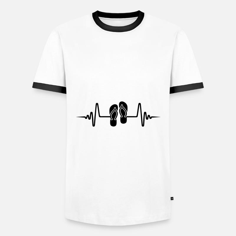 Flip-flops pulse - Men's Ringer Shirt - white/black