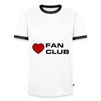 Fan Club - Men's Ringer Shirt - white/black - Front - AI Model Female 172 light (172cm) & AI Model Male 178 dark (178cm)