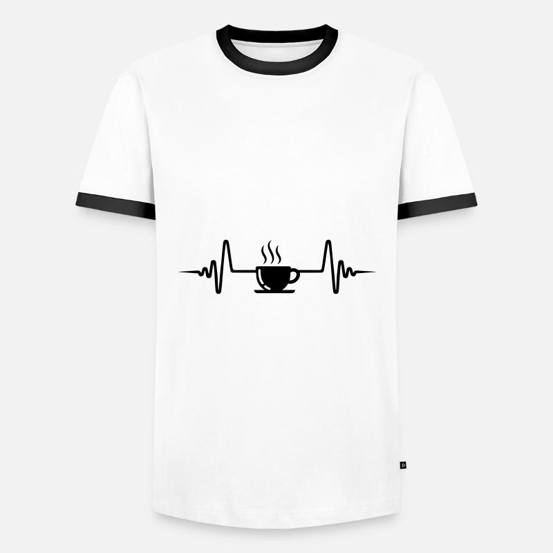 Coffee cup Pulse - Men's Ringer Shirt - white/black