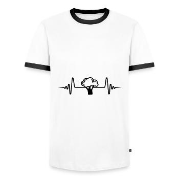 Pouls de brocoli - T-shirt contrasté Homme - blanc/noir - Devant - AI Model Female 172 light (172cm) & AI Model Male 178 dark (178cm)