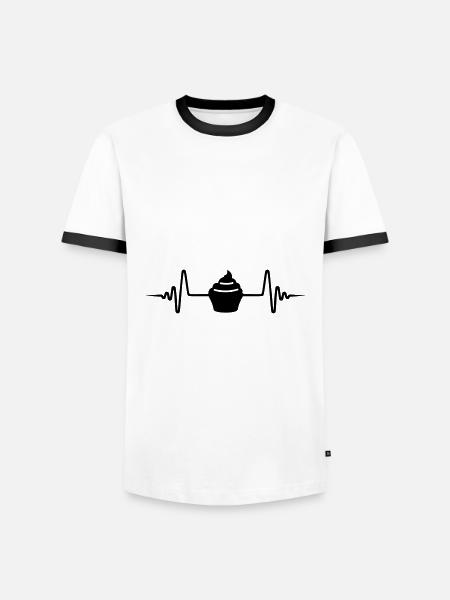 Muffin Pulse icon - Men's Ringer Shirt - white/black