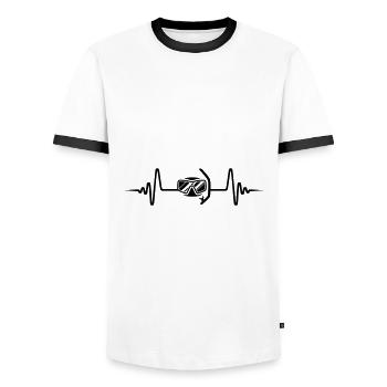 Diving goggles pulse - Men's Ringer Shirt - white/black - Front - AI Model Female 172 light (172cm) & AI Model Male 178 dark (178cm)