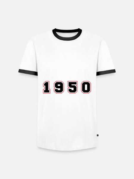 Numéro de l’année 1950 - T-shirt contrasté Homme - blanc/noir