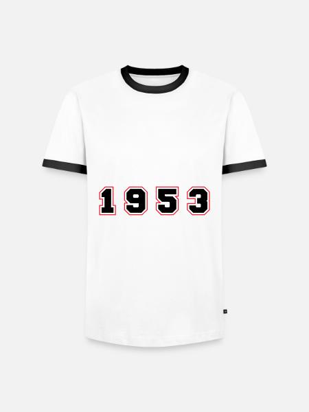 1953 Year Number - Men's Ringer Shirt - white/black