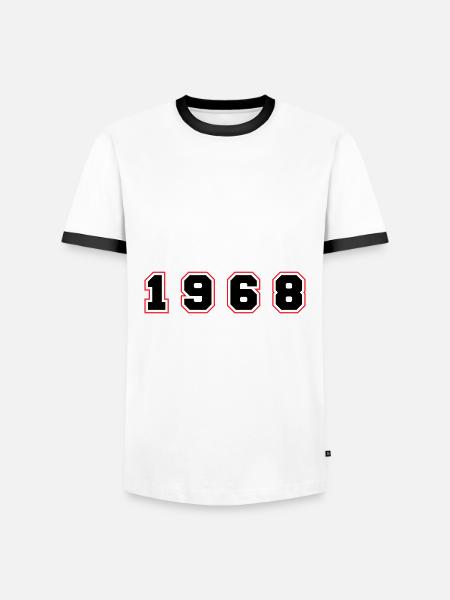 1968 Year Number - Men's Ringer Shirt - white/black
