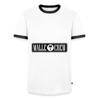 Malle Crew - Men's Ringer Shirt - white/black - Front - AI Model Female 172 light (172cm) & AI Model Male 178 dark (178cm)