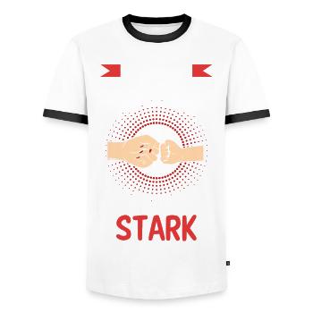 Oma Großmutter und Enkelin - Männer Kontrast-T-Shirt - Weiß/Schwarz - Vorne - AI Model Female 172 light (172cm) & AI Model Male 178 dark (178cm)