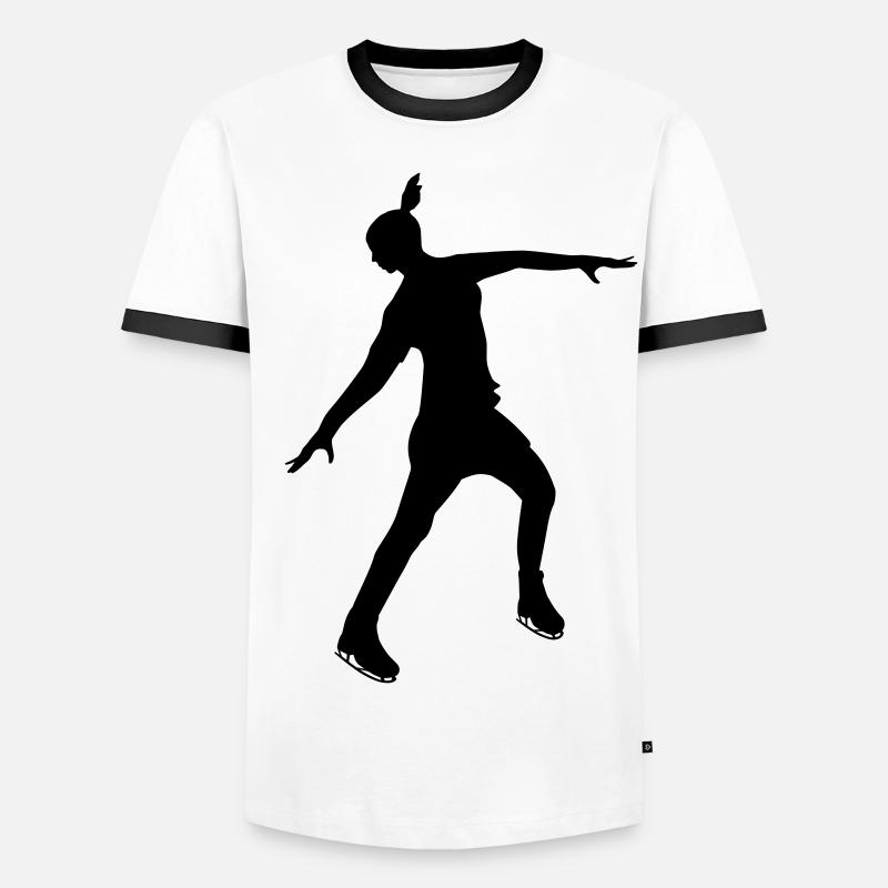 Eiskunstläuferin in stabiler Pose - Männer Kontrast-T-Shirt - Weiß/Schwarz