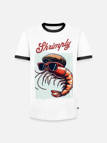 Shrimply il miglior gioco di parole - Maglietta Contrast da uomo - bianco/nero