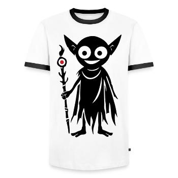 Goblin Orc - Men's Ringer Shirt - white/black - Front - AI Model Female 172 light (172cm) & AI Model Male 178 dark (178cm)
