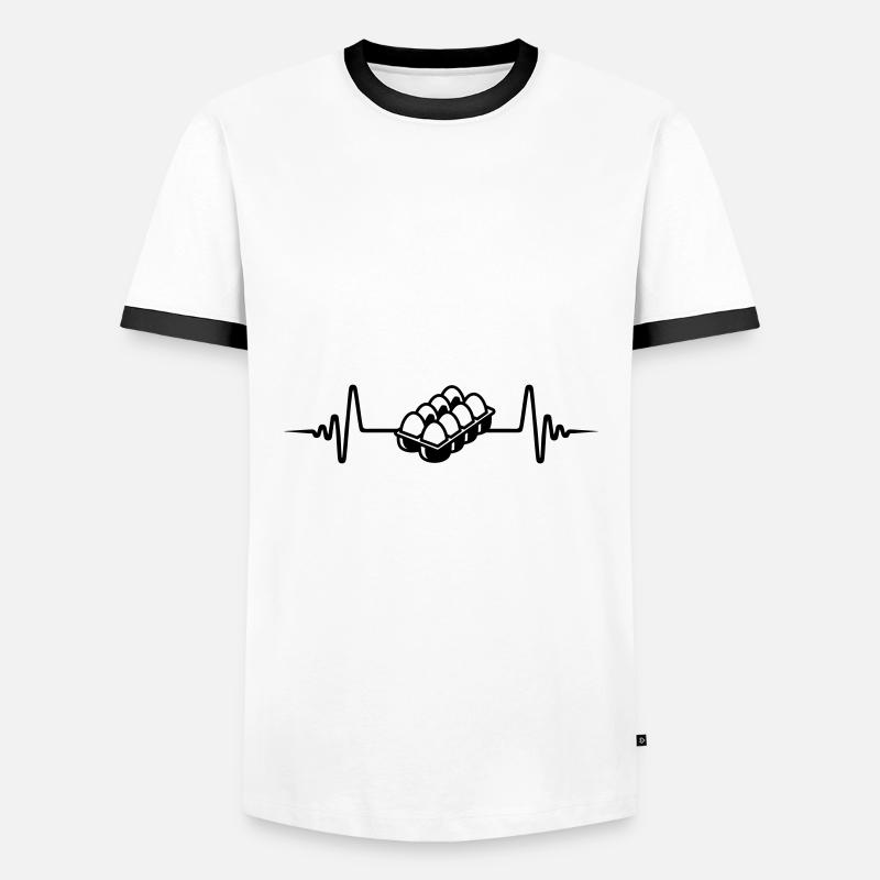 Eggs symbol pulse - Men's Ringer Shirt - white/black