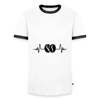 Légumineuses de grains de café - T-shirt contrasté Homme - blanc/noir - Devant - AI Model Female 172 light (172cm) & AI Model Male 178 dark (178cm)
