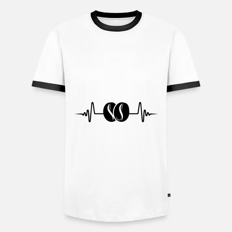 Coffee bean pulse - Men's Ringer Shirt - white/black