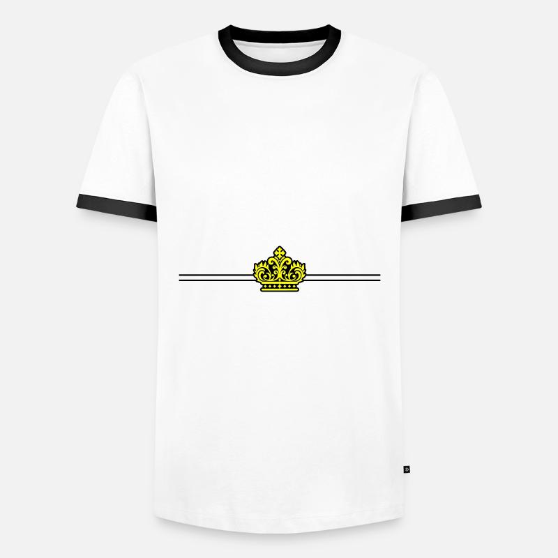 Krone Icon - Männer Kontrast-T-Shirt - Weiß/Schwarz