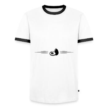 Ligne d’avocat - T-shirt contrasté Homme - blanc/noir - Devant - AI Model Female 172 light (172cm) & AI Model Male 178 dark (178cm)