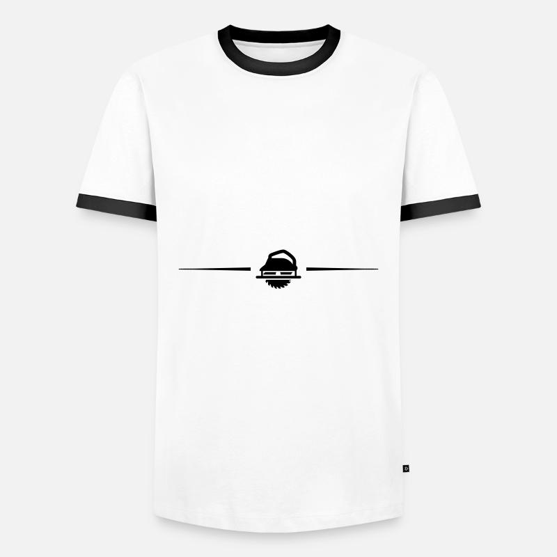 Hand-held Circular Saw Line - Men's Ringer Shirt - white/black
