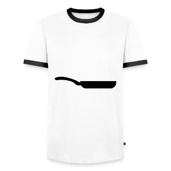 Icône Pan - T-shirt contrasté Homme - blanc/noir - Devant - AI Model Female 172 light (172cm) & AI Model Male 178 dark (178cm)