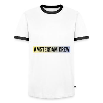 Amsterdam Crew - Men's Ringer Shirt - white/black - Front - AI Model Female 172 light (172cm) & AI Model Male 178 dark (178cm)