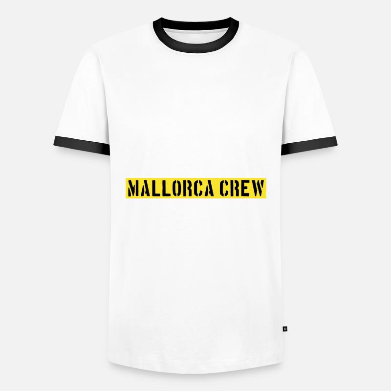 Mallorca Crew - Männer Kontrast-T-Shirt - Weiß/Schwarz
